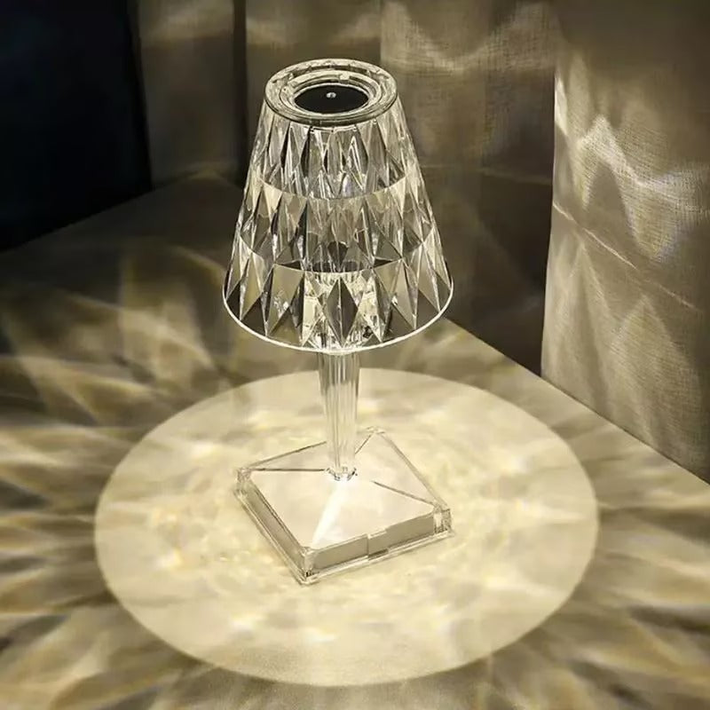 1+1 GRATIS - Lampa de masa decorativa, Crystal Deluxe Art World, culoare cristal